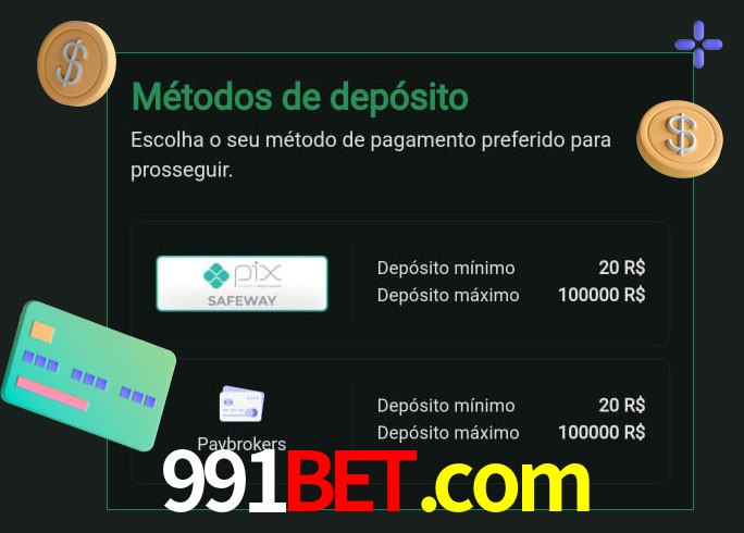 O cassino 991bet.com oferece uma grande variedade de métodos de pagamento